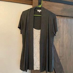 One Piece Shirt with Short Sleeve Sweater